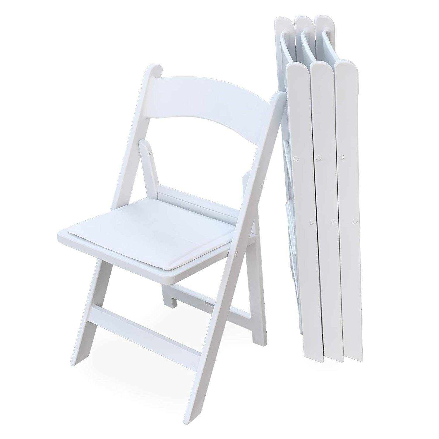 White Padded Resin Folding Chairs