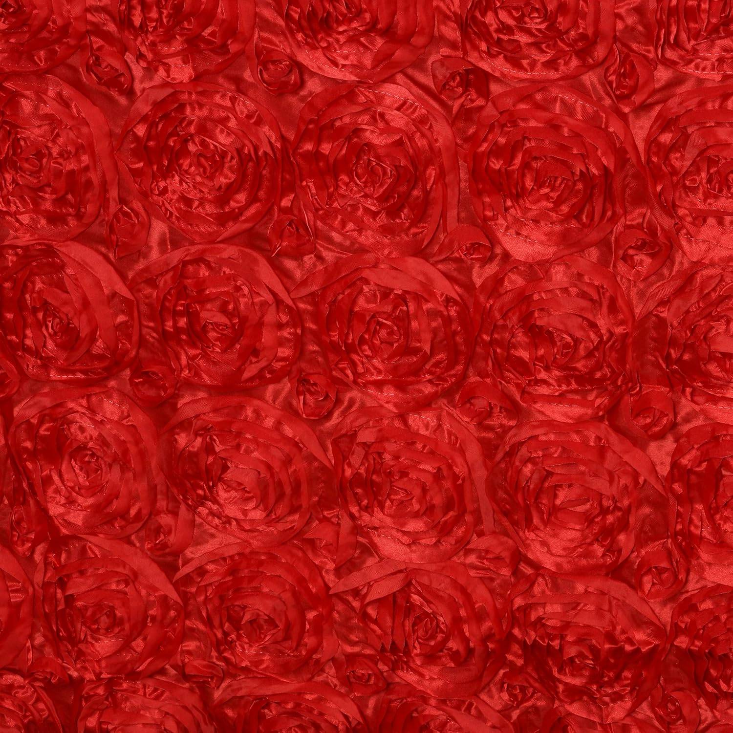 Red Rosette Satin Linen