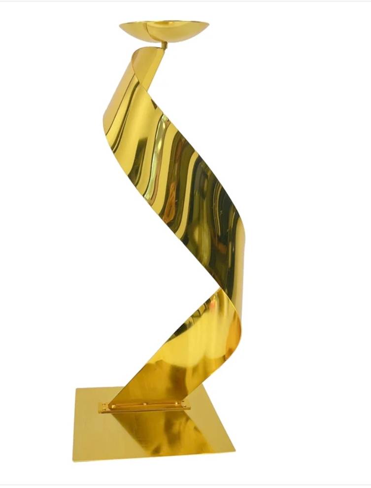 Gold Spiral Ribbon Floral Centerpiece