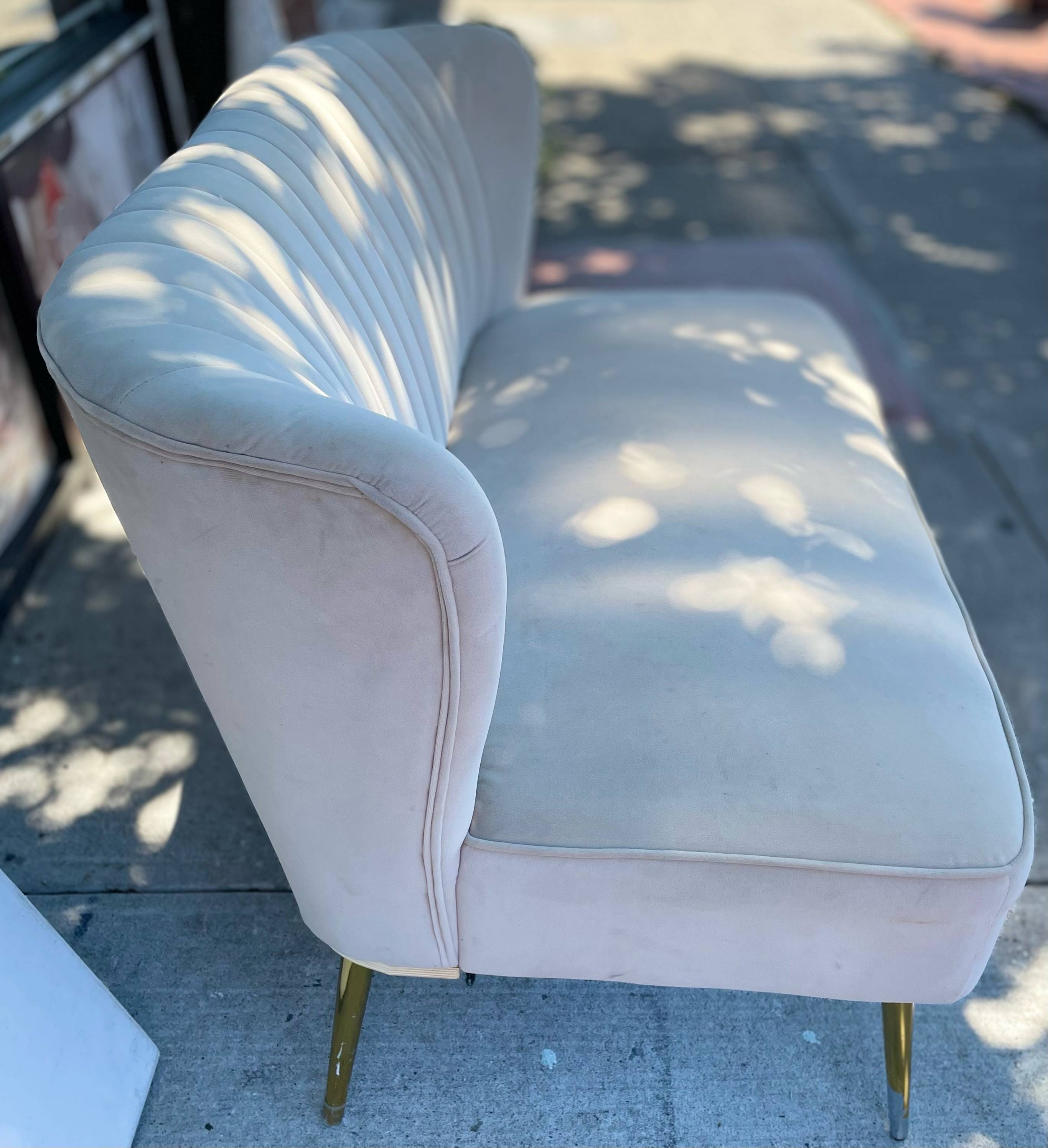 Tan Upholstered Love Seat